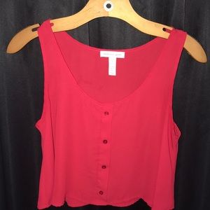 Red buttoned crop top!